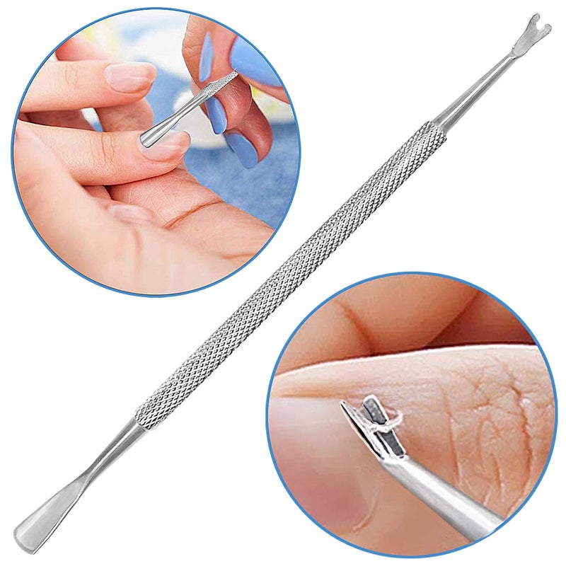 Blueorchids Cuticle Pusher and Cutter - Nail Polish Remover - Stainless Steel Manicure Tool Set -Gel Nail Polish Peeler and Scraper - Nail Care Stick - Pedicure Kit for Fingernail and Toenail - Image 4